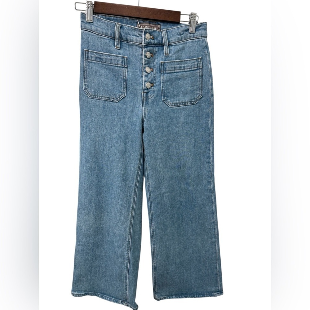 Point Sur High-Waisted Wide-Leg Cropped Denim Jeans Size 25